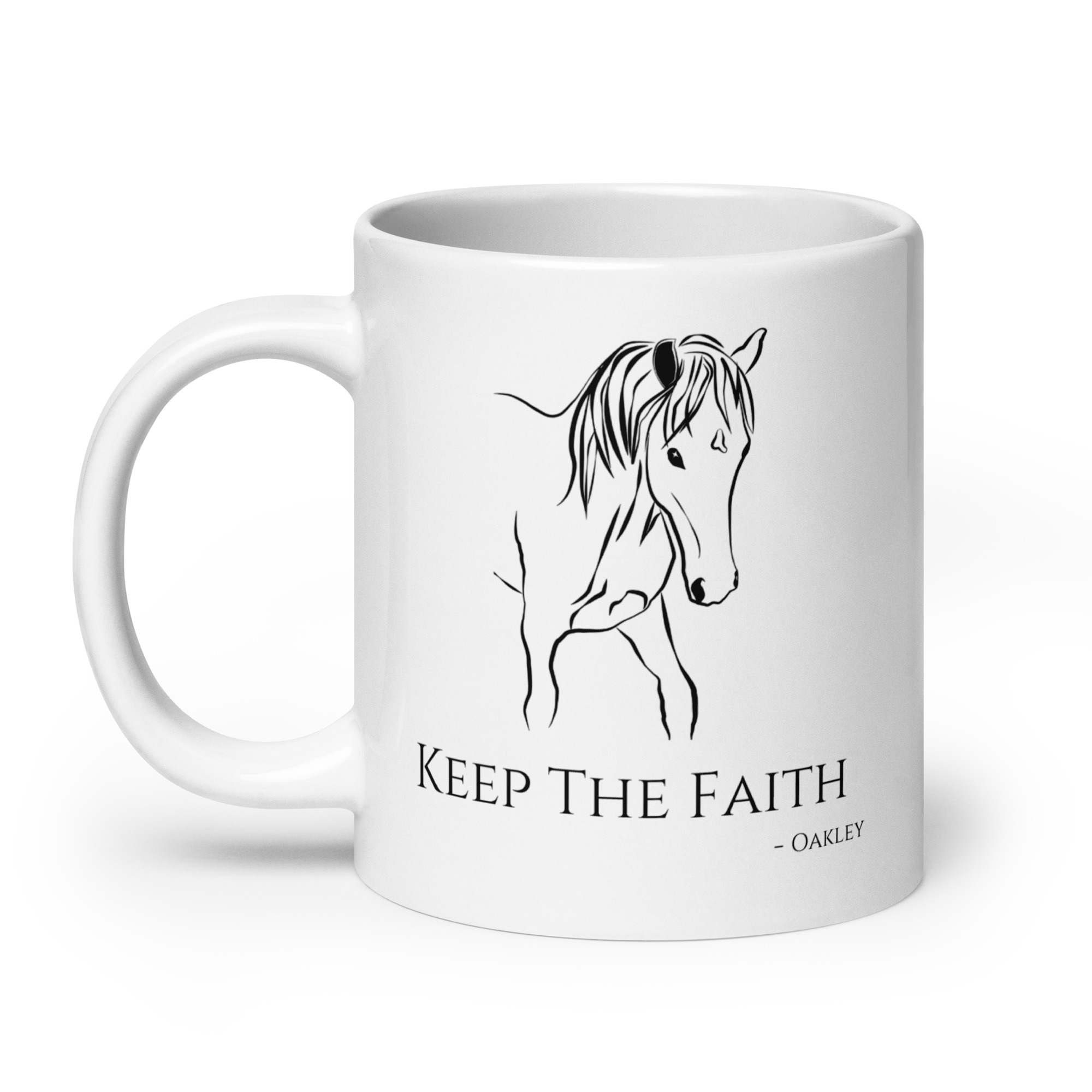 Keep The Faith w/ Oakley White Glossy Mug - Image 8
