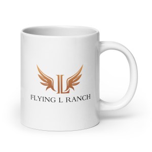 Flying L Ranch Logo White Glossy Mug